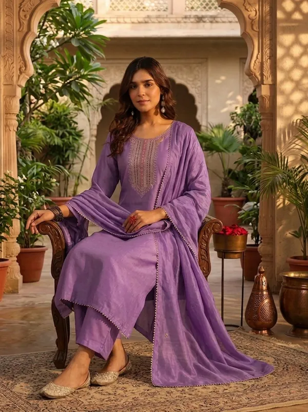 Purple_Embroidered_Straight_Kurta_Set_For_Women