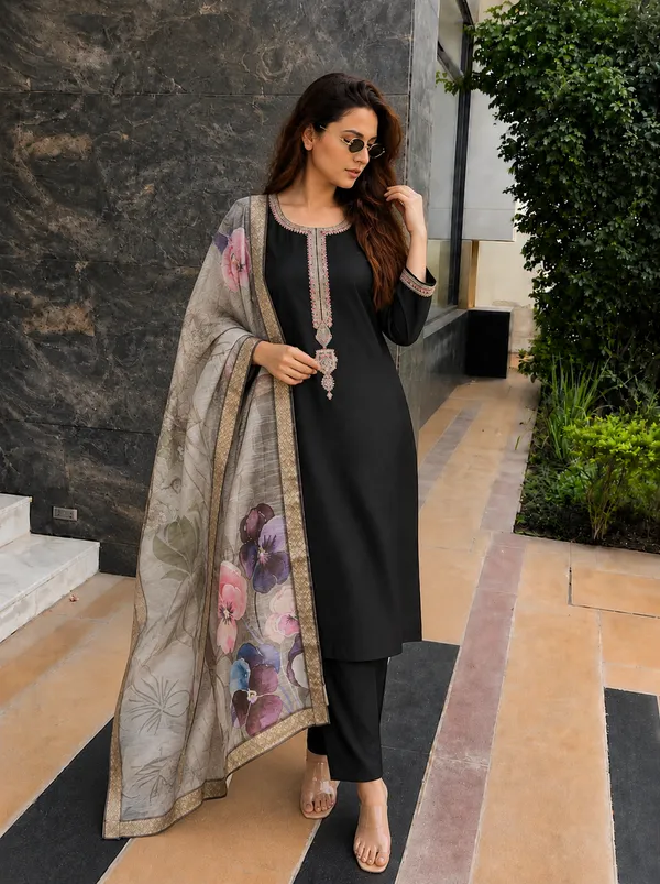 Black_Straight_Kurta_Set_For_Women