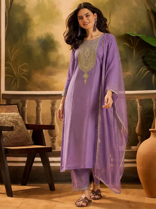 Purple_Embroidered_Straight_Kurta_Set_For_Women