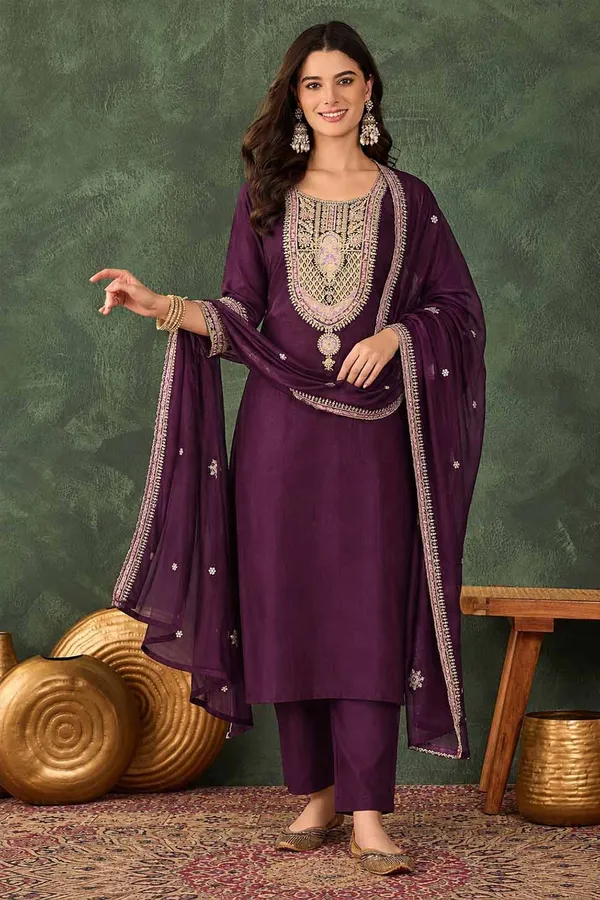 Purple_Embroidered_Straight_Kurta_Set_For_Women