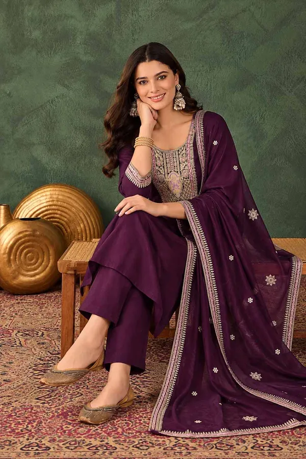Purple_Embroidered_Straight_Kurta_Set_For_Women