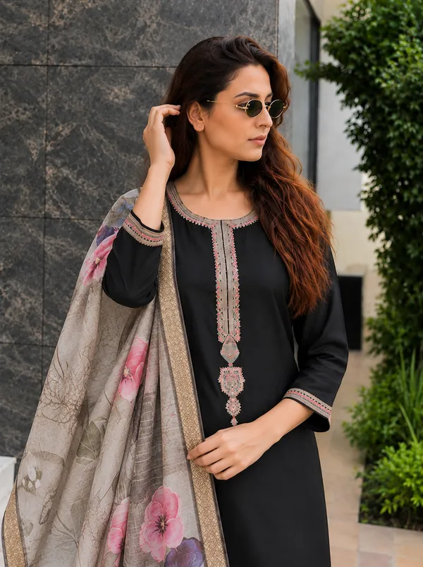 Black_Straight_Kurta_Set_For_Women