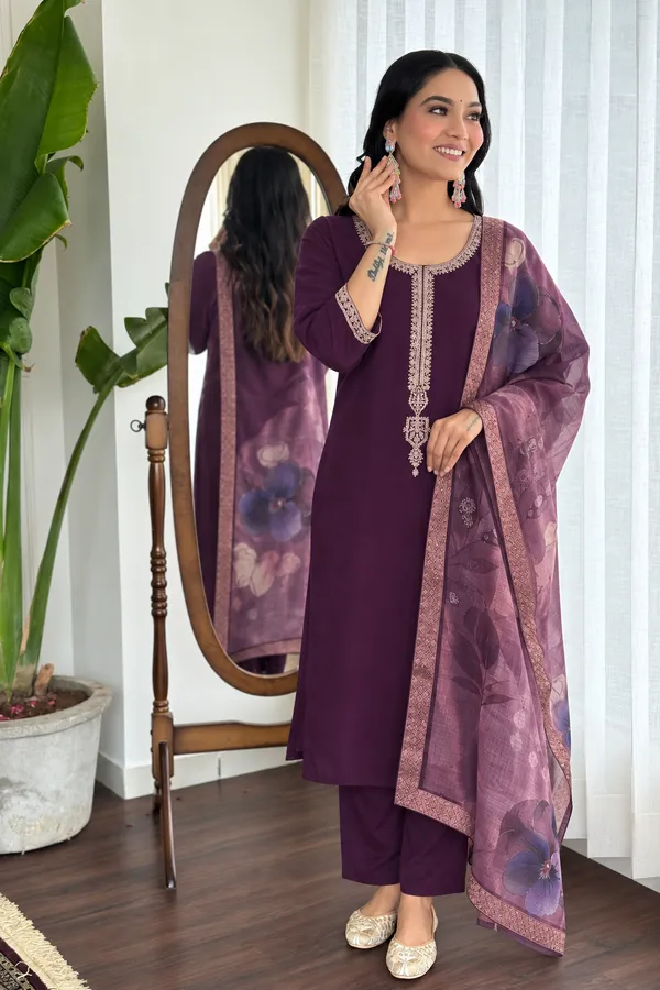 Purple_Embroidered_Straight_Kurta_Set_For_Women