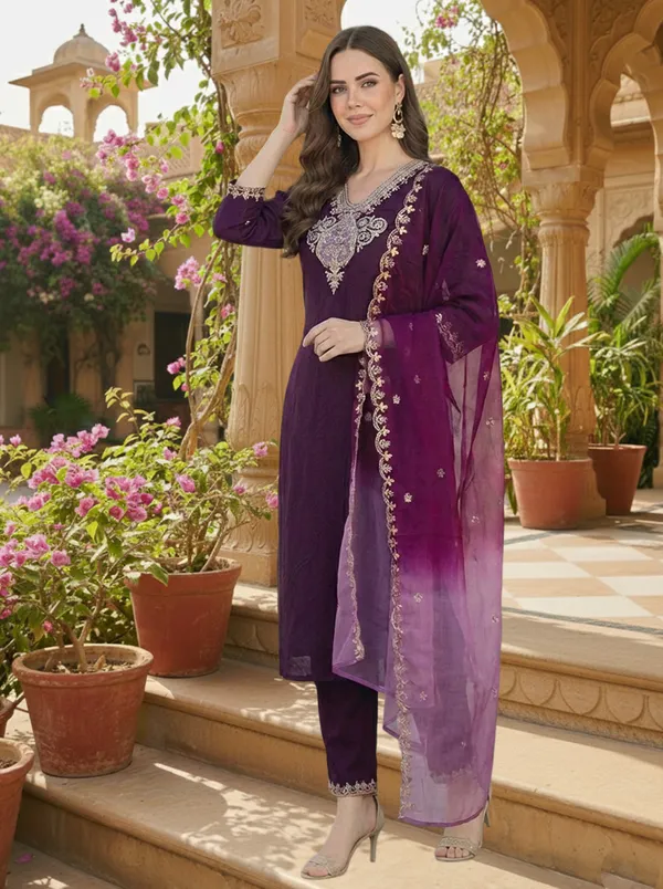 Purple_Embroidered_Straight_Kurta_Set_For_Women