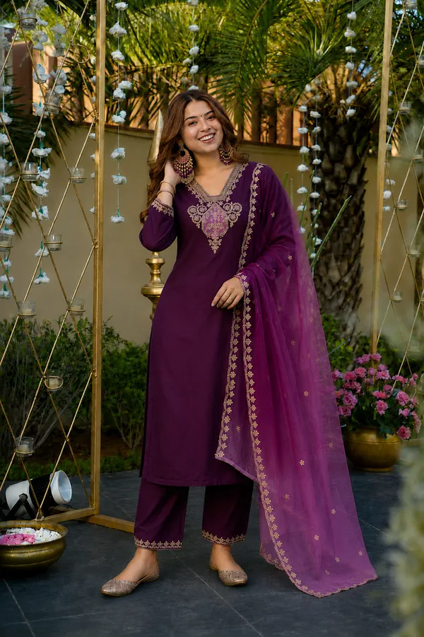 Purple_Embroidered_Straight_Kurta_Set_For_Women