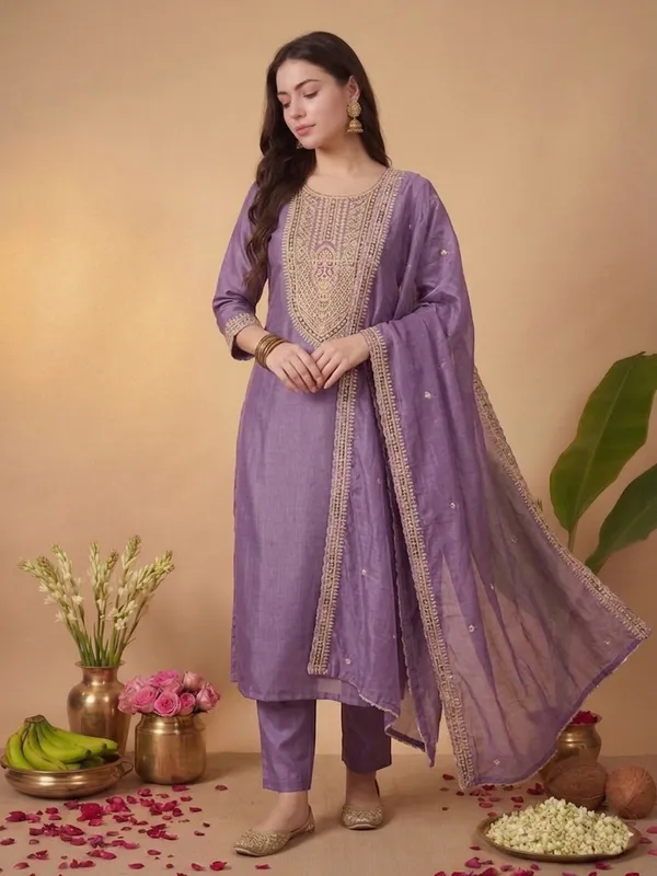 Purple_Embroidered_Straight_Kurta_Set_For_Women