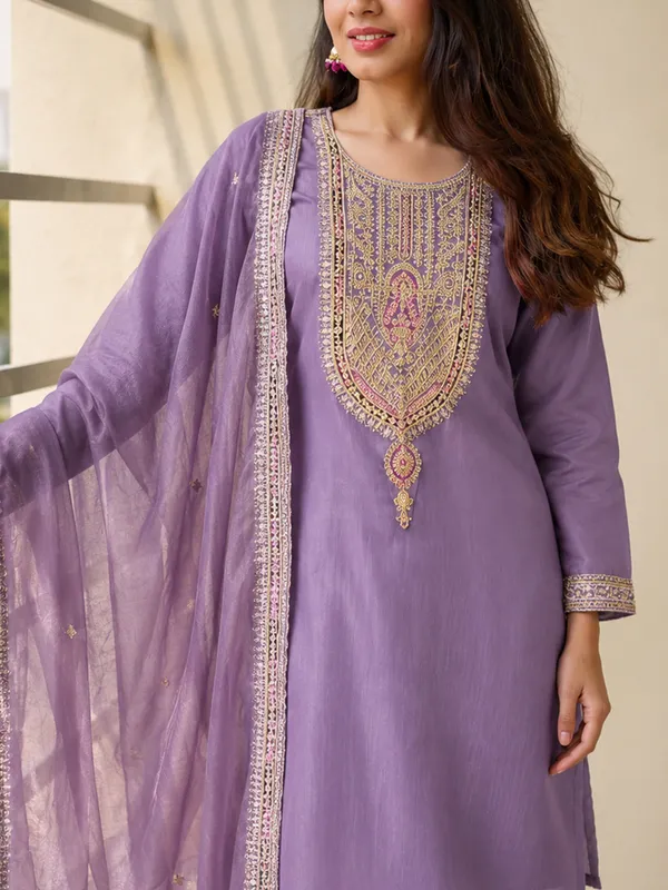 Purple_Embroidered_Straight_Kurta_Set_For_Women