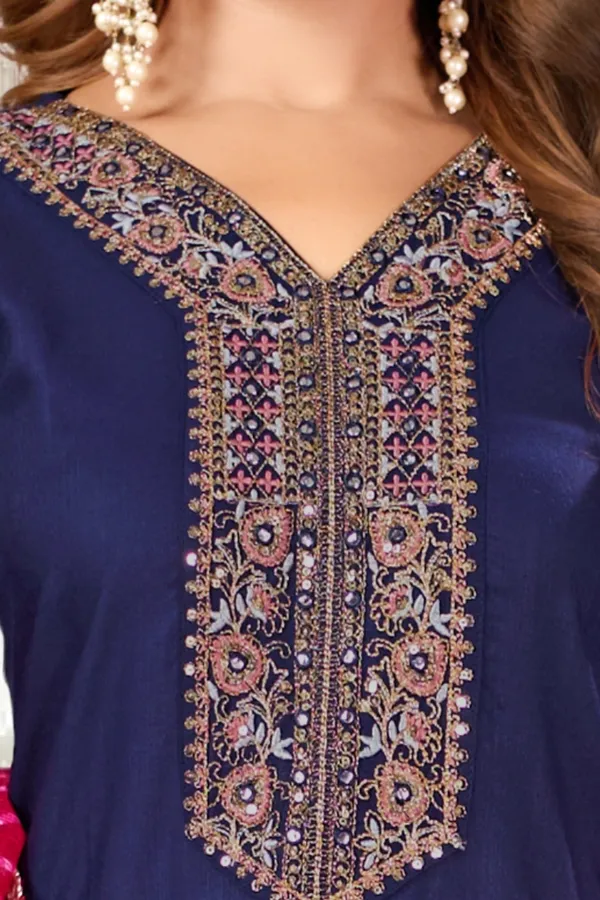 Navy_Embroidered_Straight_Kurta_Pant_Set_With_Dupatta_For_Women
