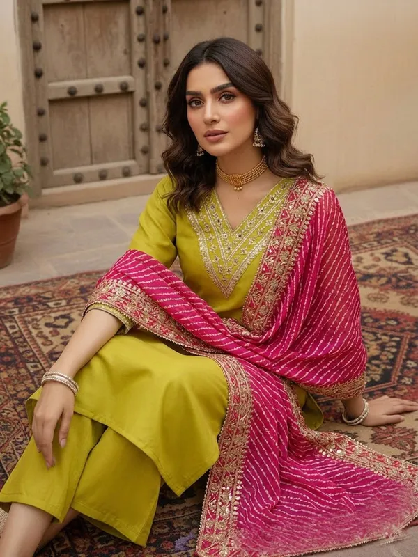 Green_Embroidered_Straight_Kurta_Set_For_Women
