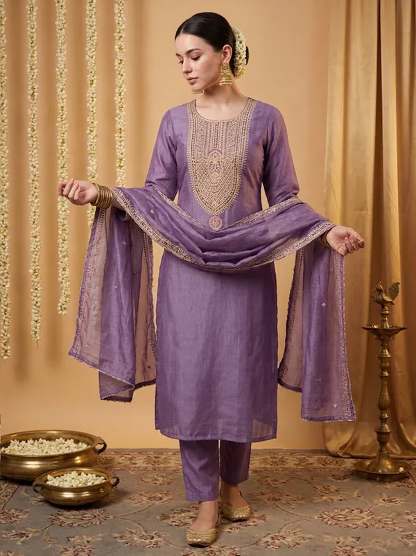 Purple_Embroidered_Straight_Kurta_Set_For_Women