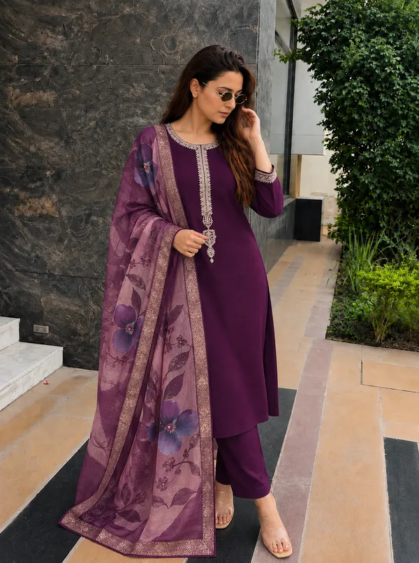Purple_Embroidered_Straight_Kurta_Set_For_Women
