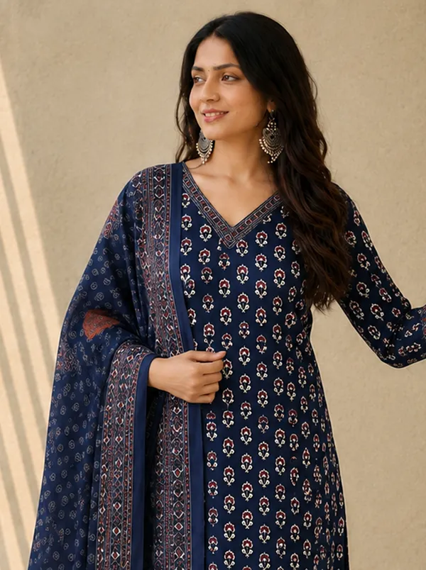 Navy_Printed_Straight_Kurta_Set_For_Women