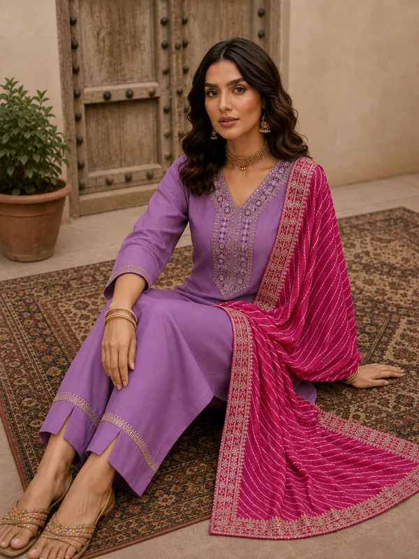 Purple_Embroidered_Straight_Kurta_Set_With_Dupatta_For_Women