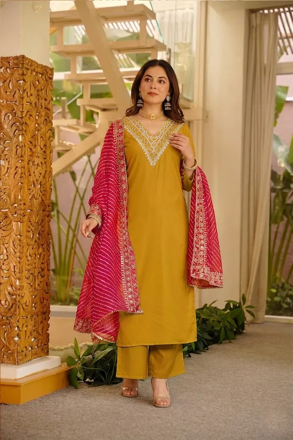 Mustard_Embroidered_Straight_Kurta_Palazzo_Set_For_Women