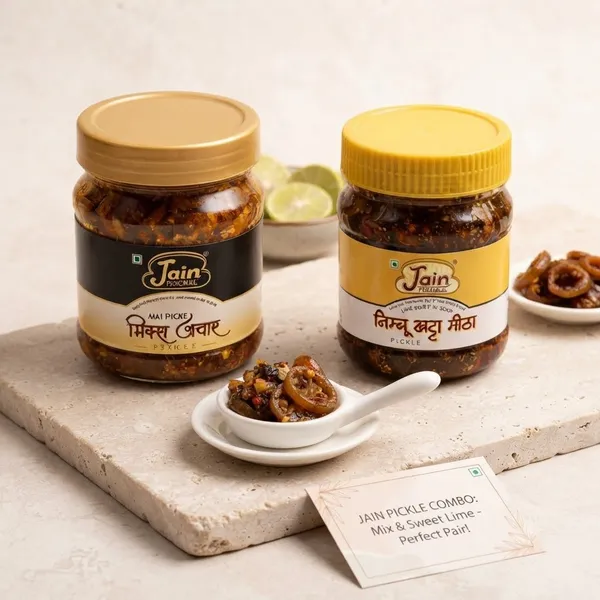 Traditional_Indian_Mixed_Pickle_And_Lime_Sweet_Sour_Pickle_Khatta_Meetha_Nimbu_Achaar_With_Traditional_Indian_Flavors_Jain_Pickle_Wala_Pack_Of_2