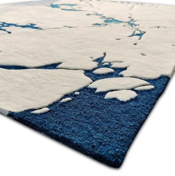 White_And_Blue_Wool_Contemporary_Abstract_Area_Rug