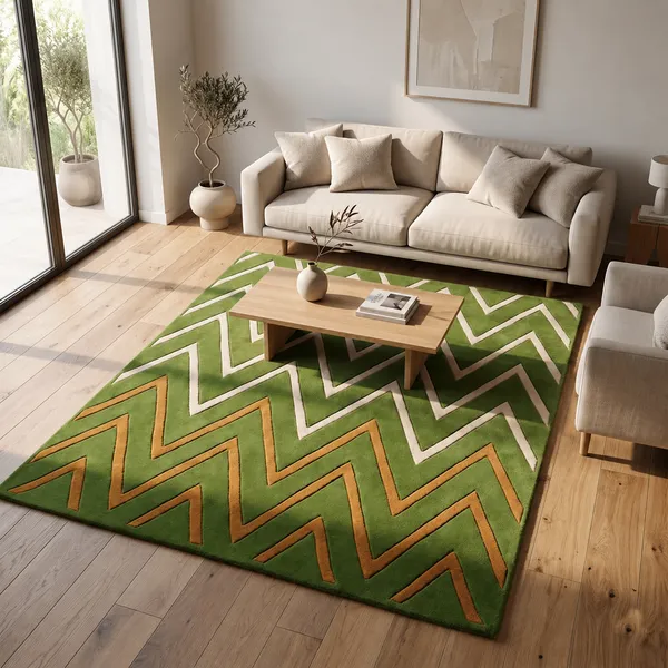 Green_Wool_Viscose_Contemporary_Chevron_Pattern_Area_Rug