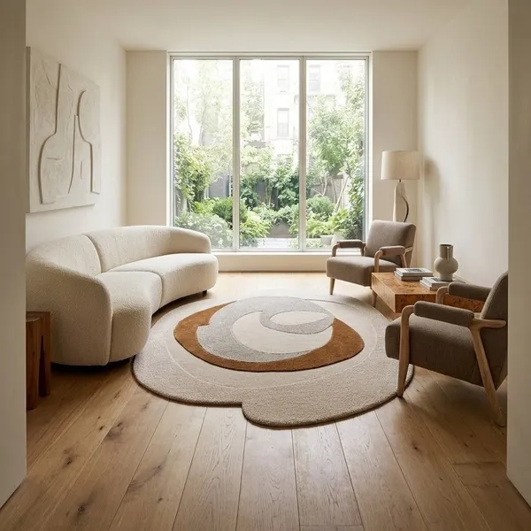 Beige_Wool_Contemporary_Abstract_Swirl_Round_Area_Rug