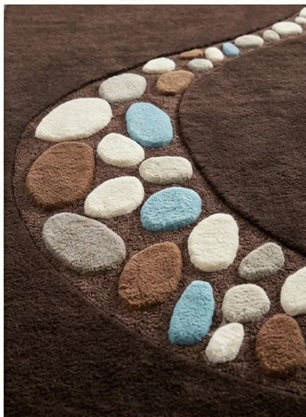 Brown_Wool_Contemporary_Pebble_Motif_Area_Rug