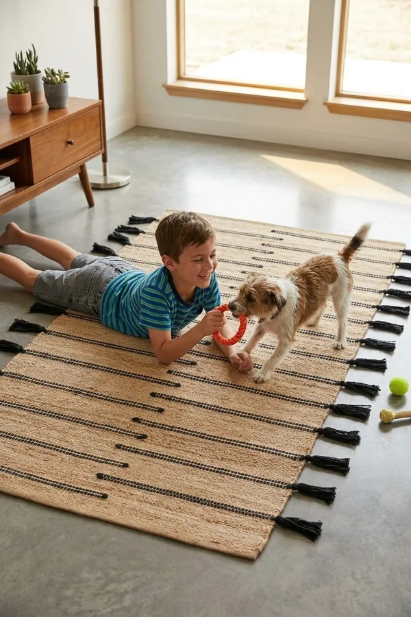 Brown_Jute_Cotton_Contemporary_Striped_Tassel_Area_Rug