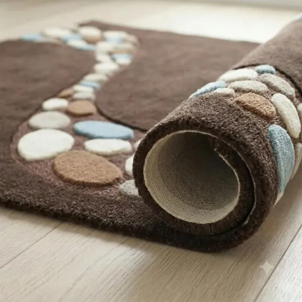 Brown_Wool_Contemporary_Pebble_Motif_Area_Rug