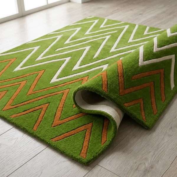 Green_Wool_Viscose_Contemporary_Chevron_Pattern_Area_Rug