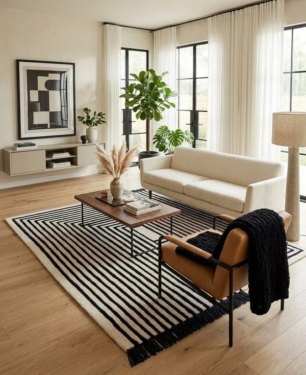 Grey_And_Black_Wool_Contemporary_Black_Geometric_Area_Rug