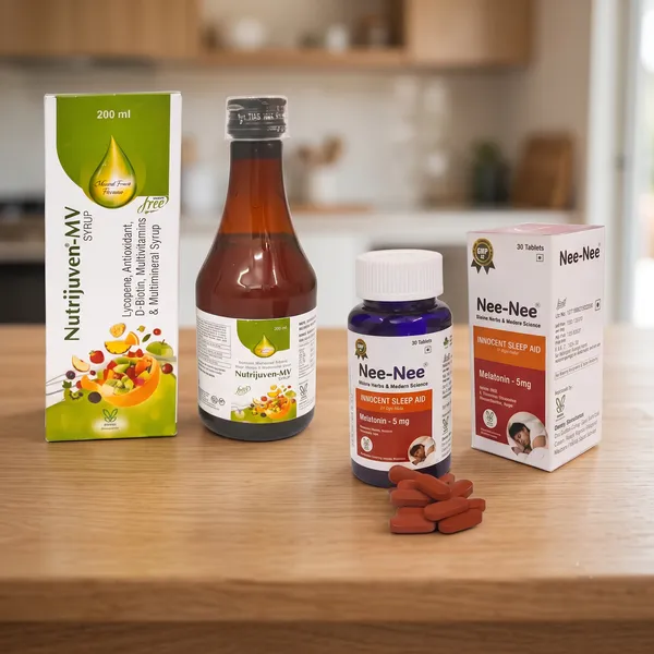 Nutrijuven_MV_Multivitamin_&_Multimineral_Syrup_with_Lycopene__200_ML_+_Nee_Nee_Innocent_Sleep_Aid_Melatonin_5_MG_with_L-Theanine_&_Herbs30_Tablets