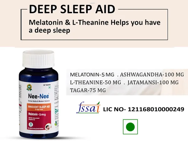 Nee_Nee_Divine_Herbs_&_Modern_Science_I_Innocent_Sleep_Aid_I_Melatonin-5_Mg_I_Added_with_L-Theanine_I_Jatamansi_I_Ashwagandha_I_Tagar_I_Non_Habit_Forming_I_Quality_Nutrition_I_30_Night_Tablets