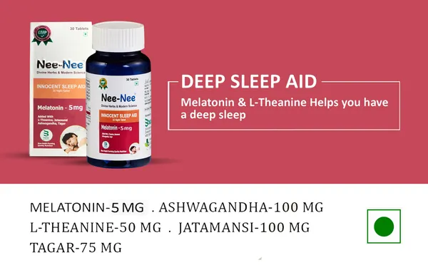 Nee_Nee_Divine_Herbs_&_Modern_Science_I_Innocent_Sleep_Aid_I_Melatonin-5_Mg_I_Added_with_L-Theanine_I_Jatamansi_I_Ashwagandha_I_Tagar_I_Non_Habit_Forming_I_Quality_Nutrition_I_30_Night_Tablets