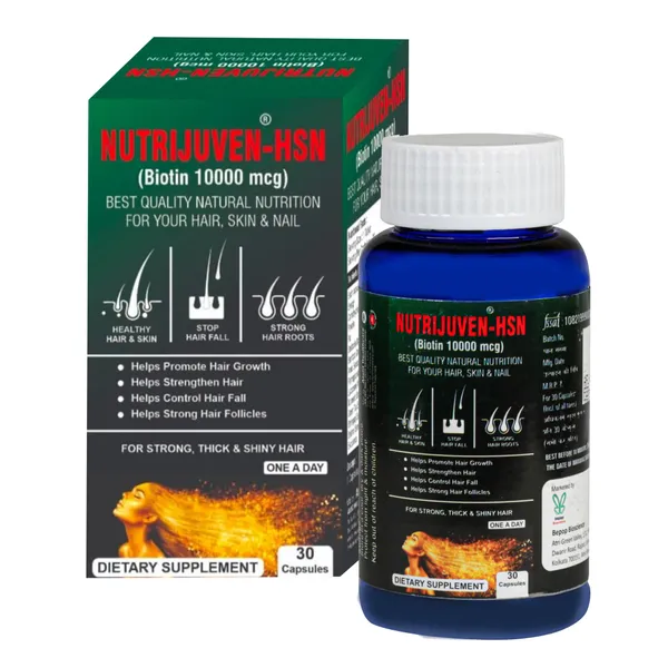 Nutrijuven_I_HSN_I_Biotin_10000_mcg_I_Best_Quality_Natural_I_Nutrition_for_your_Hair_I_Skin_I_Nail_I_Healthy_Hair_&_Skin_I_Stop_Hair_Fall_I_Strong_Hair_Roots_I_Help_Promote_Hair_Growth_Help_Strengthen_Hair_I_Helps_Control_Hair_Fall_I_Helps_Strong_Hair_Follicles_I_For_Strong_I_Thick_&_Shiny_Hair_I_One_a_Day_I_Dietary_Supplement_I_30_Capsules