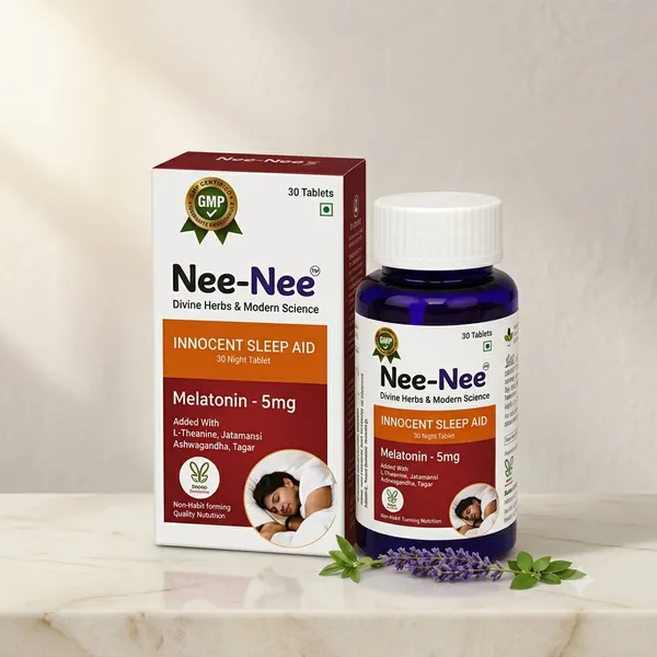 Nee_Nee_Divine_Herbs_&_Modern_Science_I_Innocent_Sleep_Aid_I_Melatonin-5_Mg_I_Added_with_L-Theanine_I_Jatamansi_I_Ashwagandha_I_Tagar_I_Non_Habit_Forming_I_Quality_Nutrition_I_30_Night_Tablets