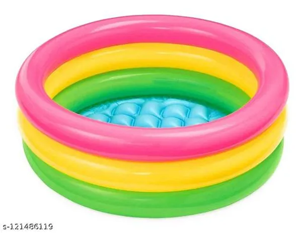 Multicolour_Rubber_Inflatable_Baby_Bath_Tub_And_Teether_Combo