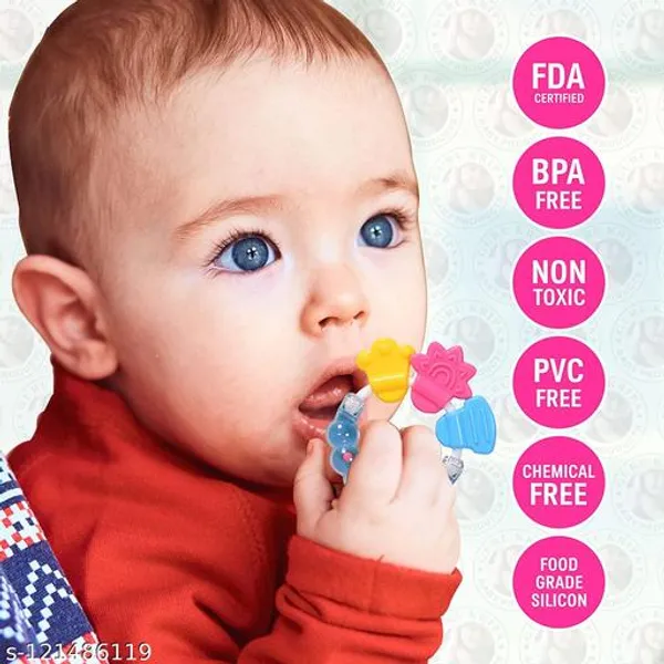 Multicolour_Rubber_Inflatable_Baby_Bath_Tub_And_Teether_Combo