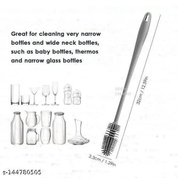 Gray_Silicone_Long_Handle_Bottle_Cleaning_Brush_-_Pack_of_4