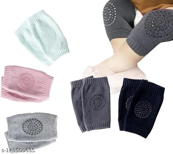 Multicolour_Cotton_Anti-Slip_Baby_Knee_And_Elbow_Pads_For_Crawling_-_Pack_of_3