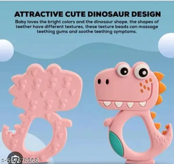 Pink_Silicone_Soft_Textured_Baby_Teether_Toy_For_Infants_-_Pack_of_3