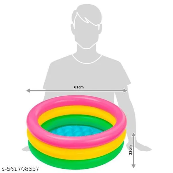 Multicolour_Rubber_Inflatable_Round_Kids_Swimming_Pool_2Ft