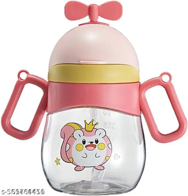 Pink_Plastic_Straw_Sipper_Bottle_For_Kids