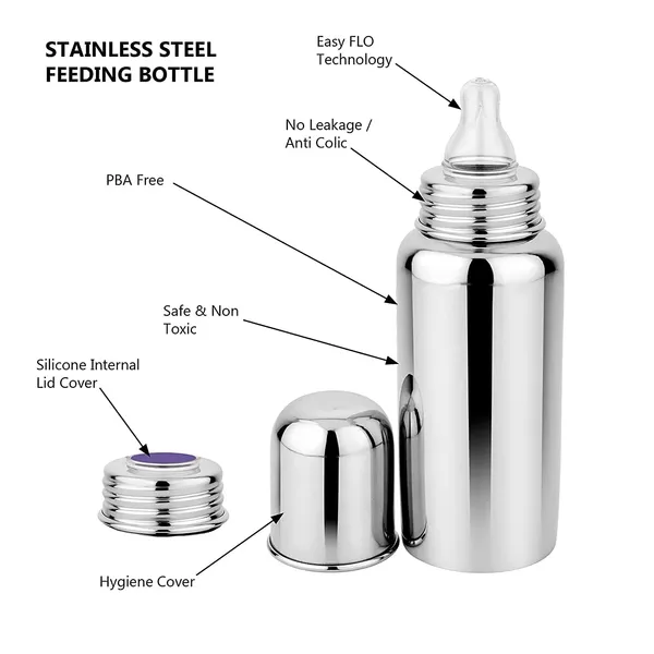 Silver_Steel_Anti-Colic_Baby_Feeding_Bottle_With_Cleaning_Brush
