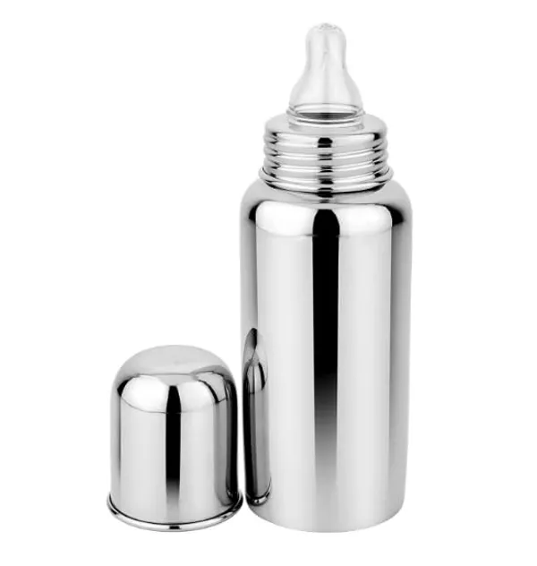 Silver_Steel_Anti-Colic_Baby_Feeding_Bottle_With_Cleaning_Brush