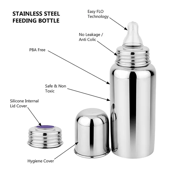 Silver_Steel_Anti-Colic_Baby_Feeding_Bottle_With_Cleaning_Brush