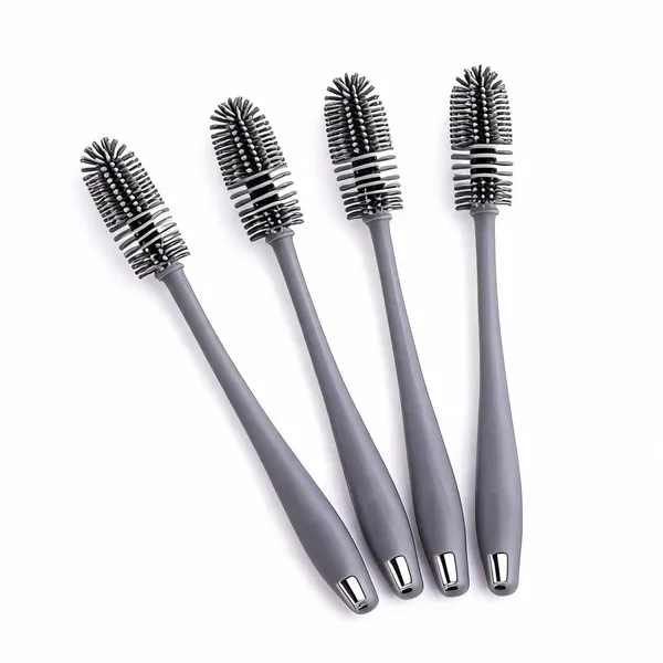 Gray_Silicone_Long_Handle_Bottle_Cleaning_Brush_-_Pack_of_4