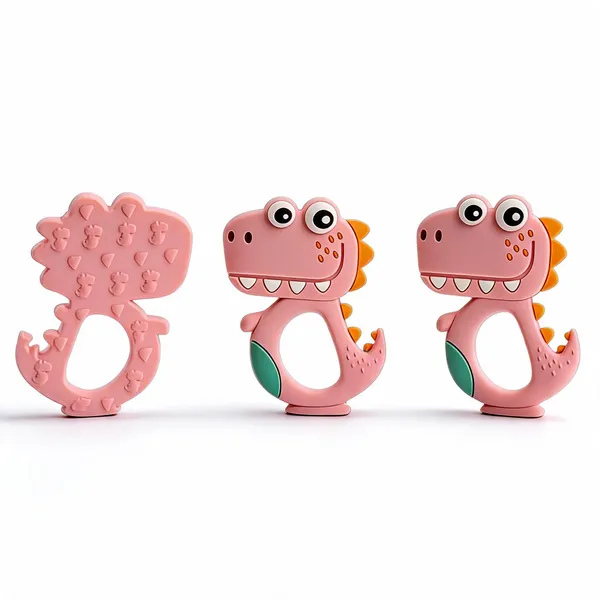 Pink_Silicone_Soft_Textured_Baby_Teether_Toy_For_Infants_-_Pack_of_3
