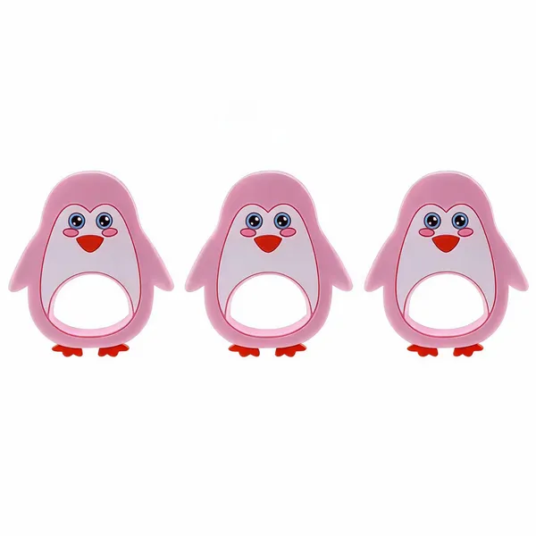 Pink_Rubber_Penguin_Animal_Shaped_Baby_Teether_Toy_-_Pack_of_3