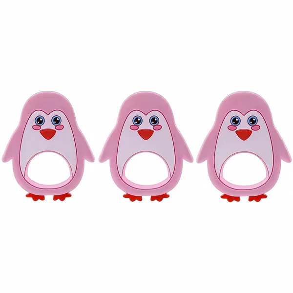 Pink_Rubber_Penguin_Animal_Shaped_Baby_Teether_Toy_-_Pack_of_3