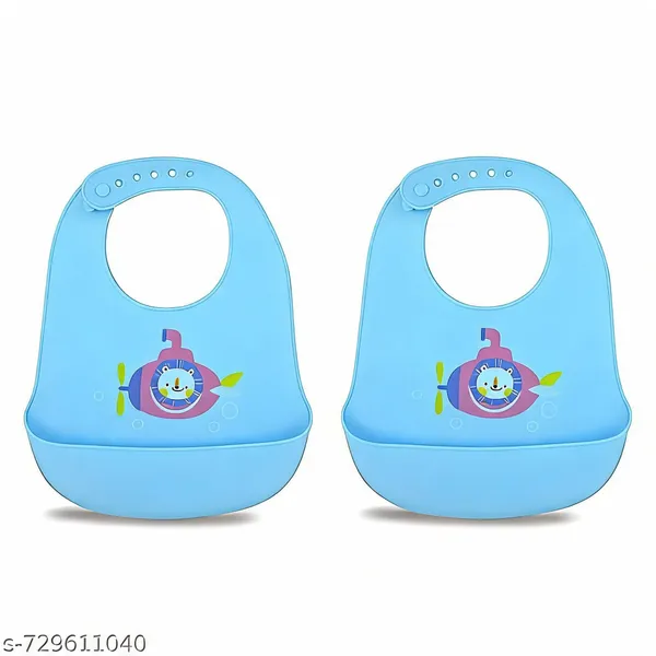 Silicone_Waterproof_Baby_Feeding_Bib_With_Food_Catcher_Pocket_-_Pack_of_2