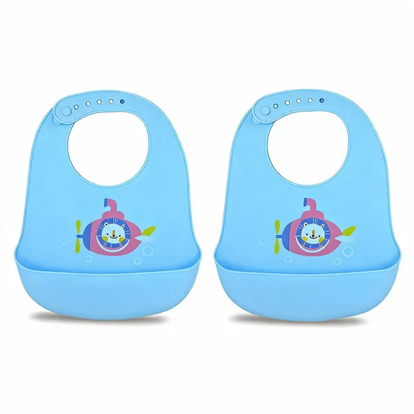 Silicone_Waterproof_Baby_Feeding_Bib_With_Food_Catcher_Pocket_-_Pack_of_2