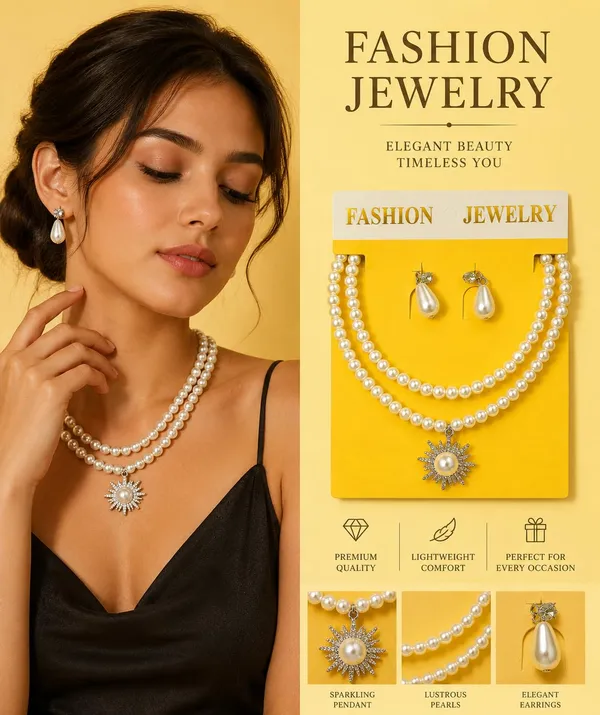 Faux_Pearl_Necklace_Set_With_Earrings
