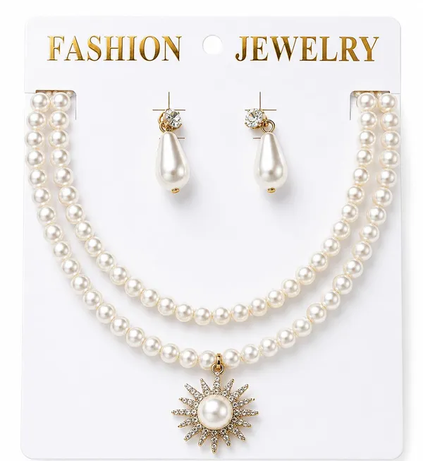Faux_Pearl_Necklace_Set_With_Earrings